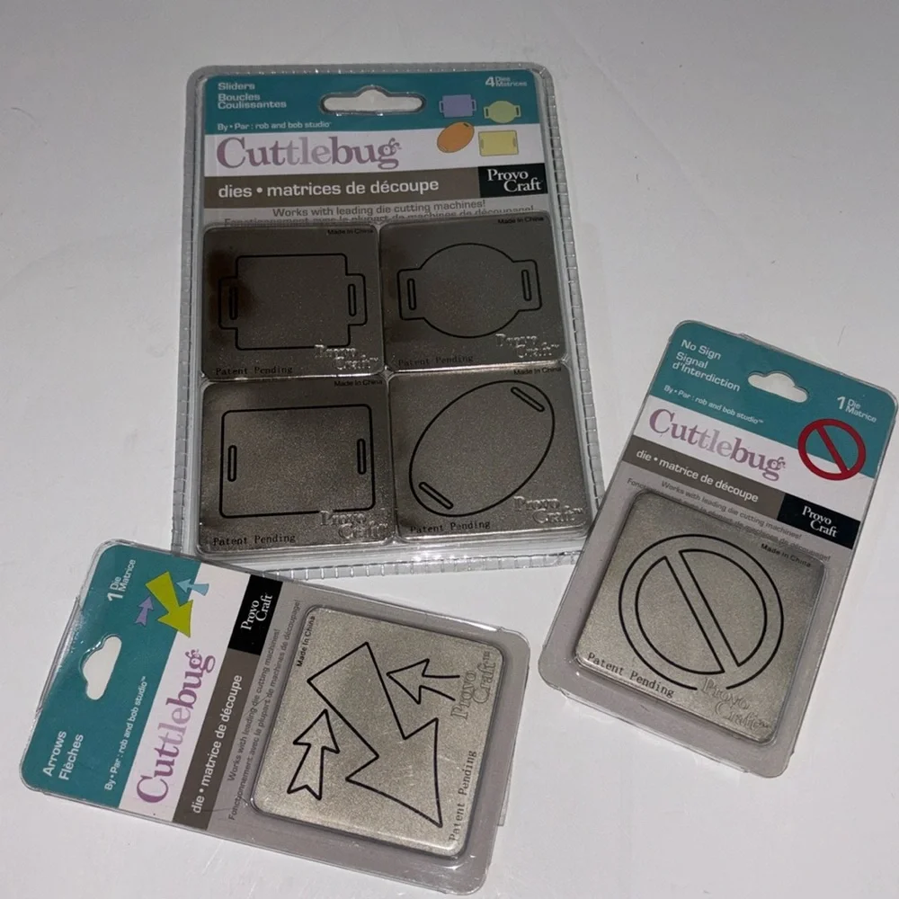 Cuttlebug Silver Die Set CUTTLEBUG NO SIGN DIE Cuttlebug SLIDERS DIES NWT